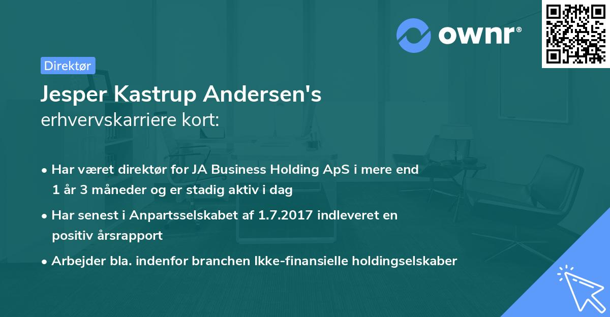 Jesper Kastrup Andersen's erhvervskarriere kort