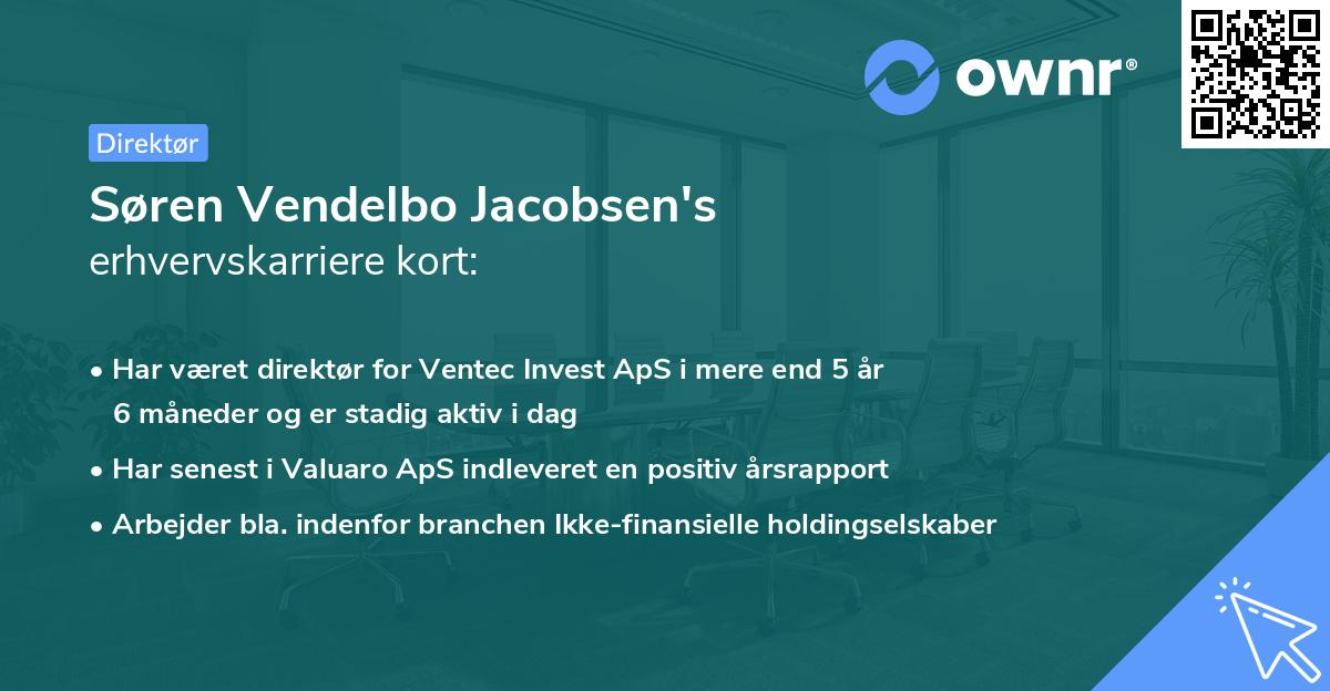 Søren Vendelbo Jacobsen's erhvervskarriere kort