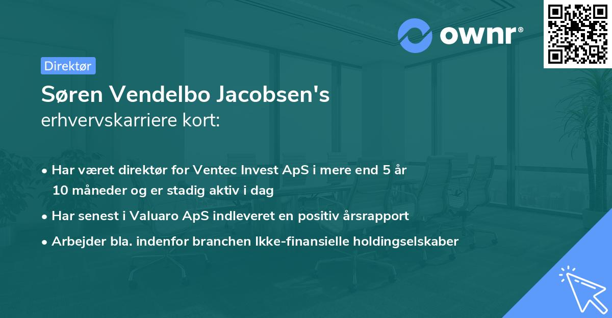 Søren Vendelbo Jacobsen's erhvervskarriere kort