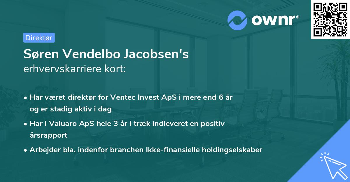 Søren Vendelbo Jacobsen's erhvervskarriere kort