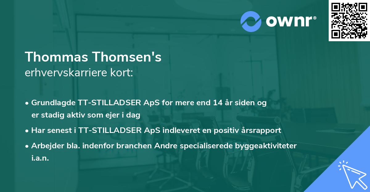 Thommas Thomsen's erhvervskarriere kort