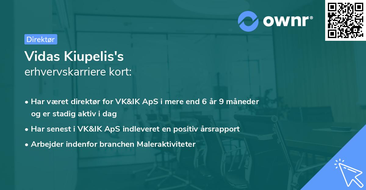 Vidas Kiupelis's erhvervskarriere kort