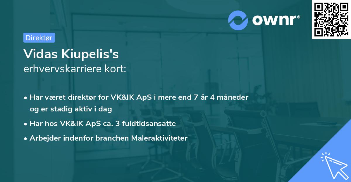 Vidas Kiupelis's erhvervskarriere kort
