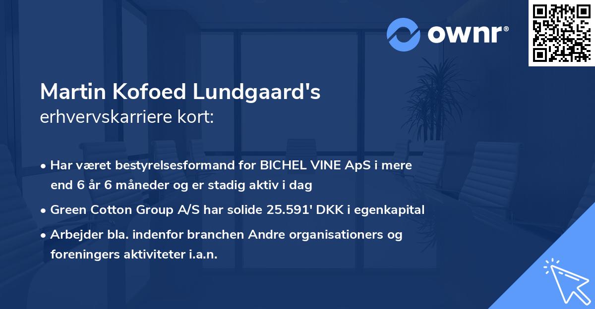 Martin Kofoed Lundgaard's erhvervskarriere kort