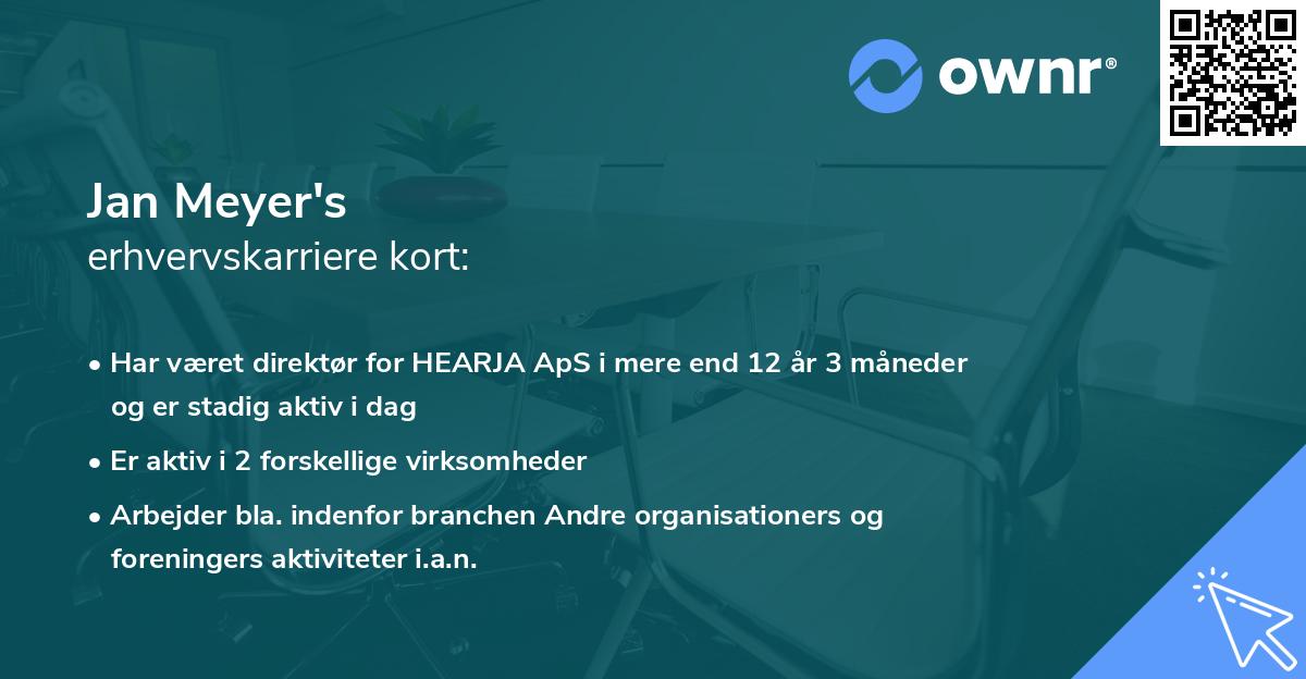 Jan Meyer's erhvervskarriere kort