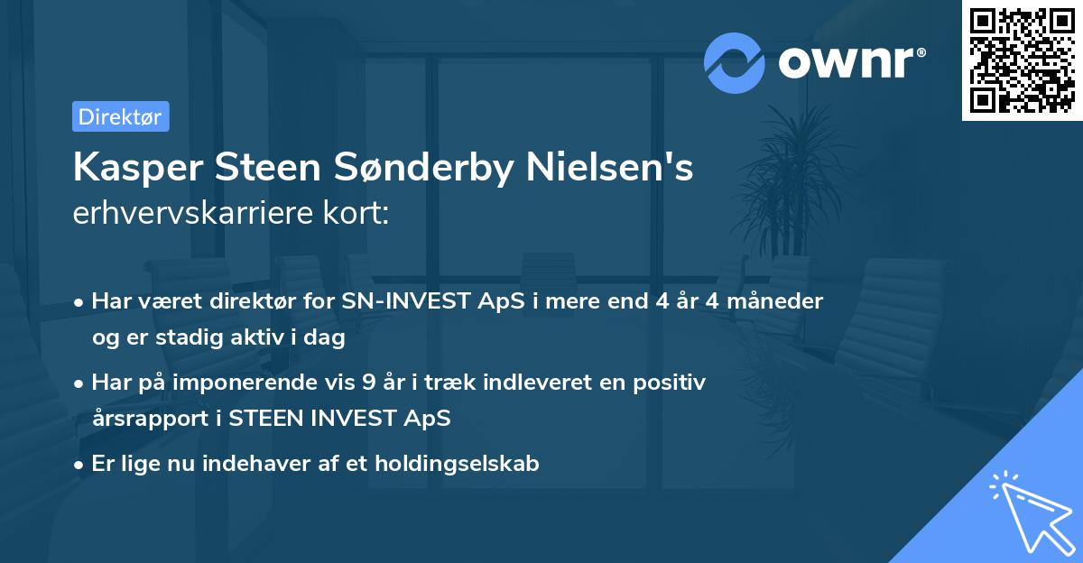 Kasper Steen Sønderby Nielsen's erhvervskarriere kort