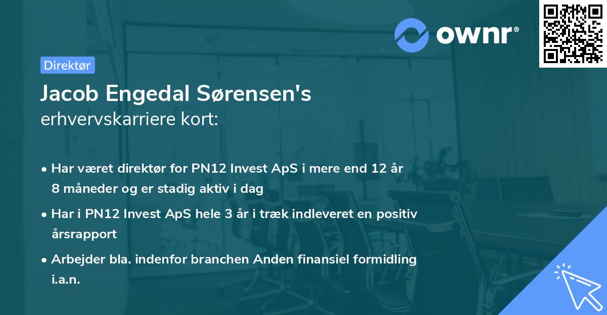 Jacob Engedal Sørensen's erhvervskarriere kort