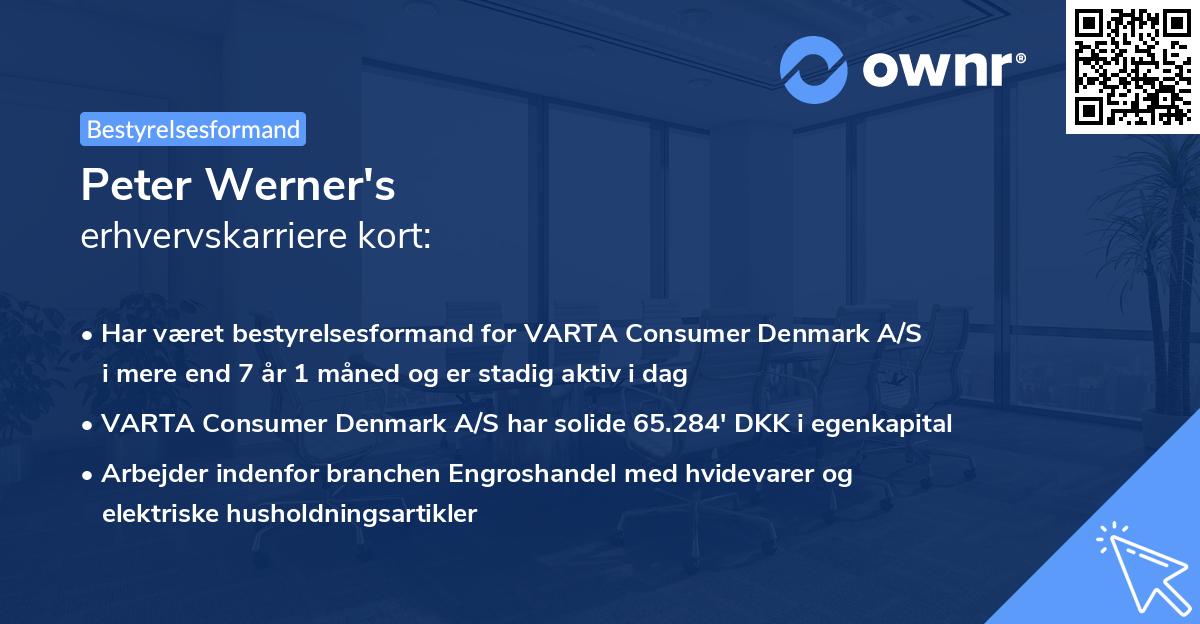 Peter Werner's erhvervskarriere kort