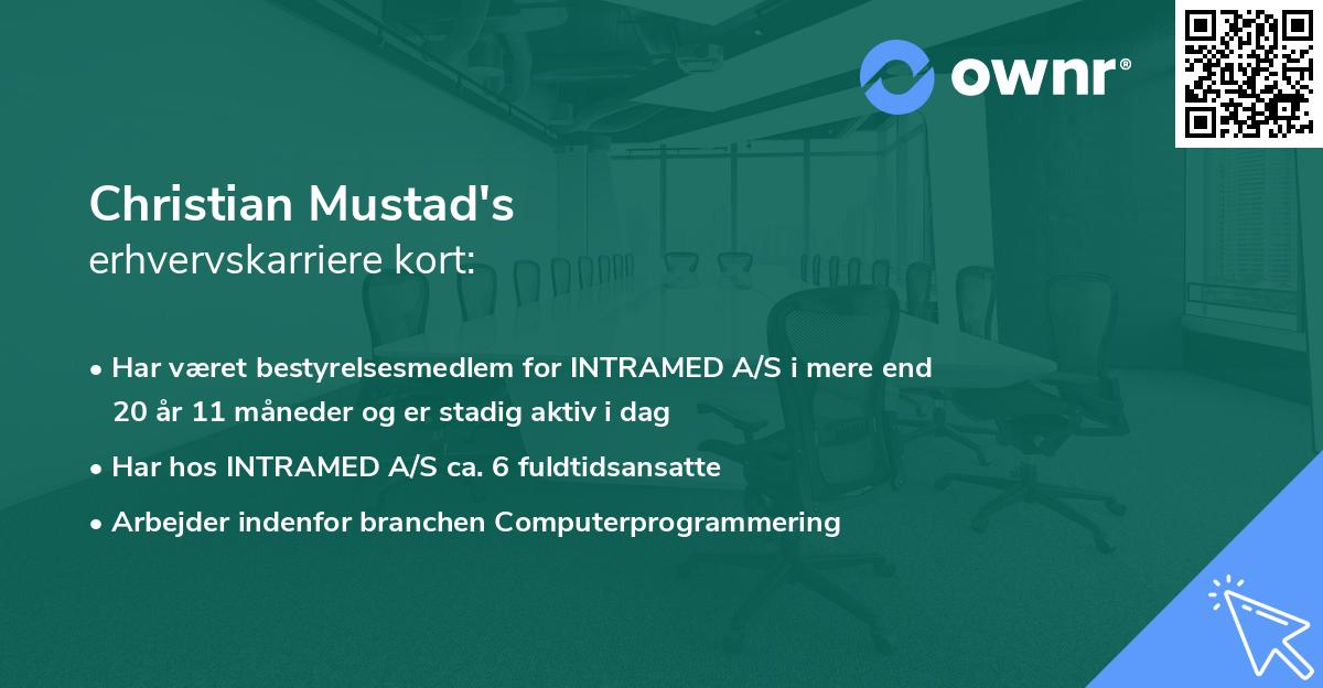 Christian Mustad's erhvervskarriere kort