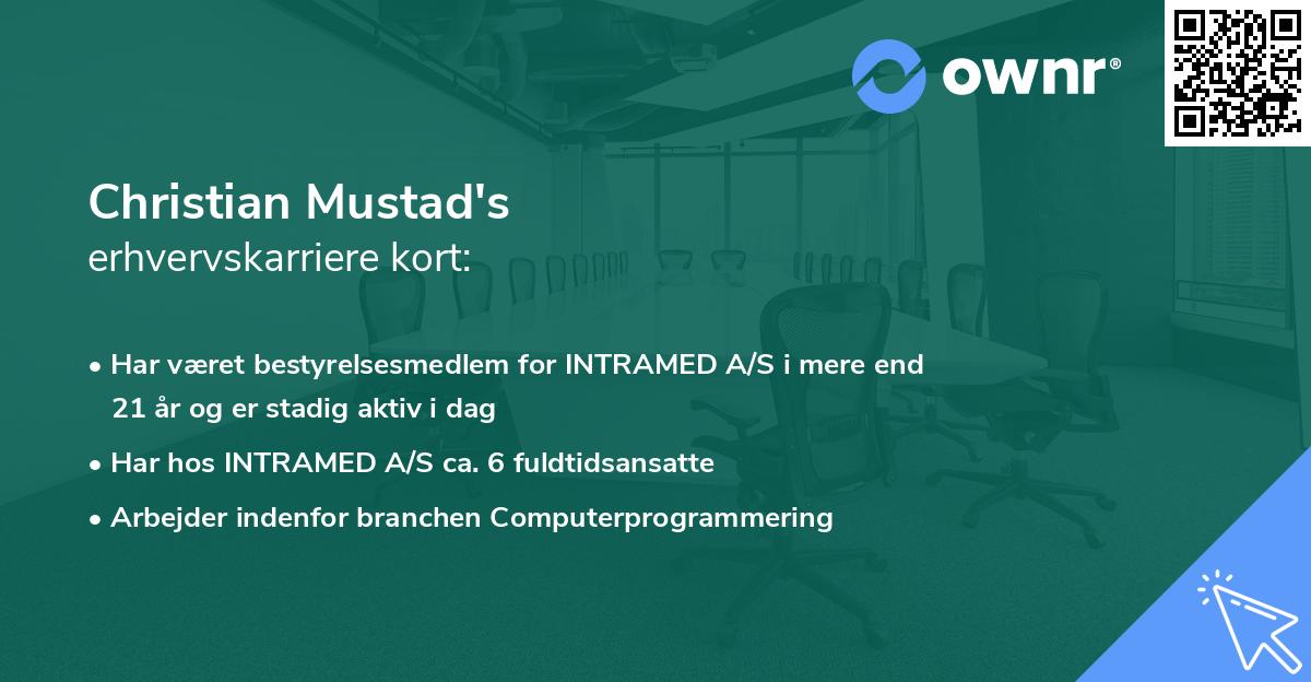 Christian Mustad's erhvervskarriere kort