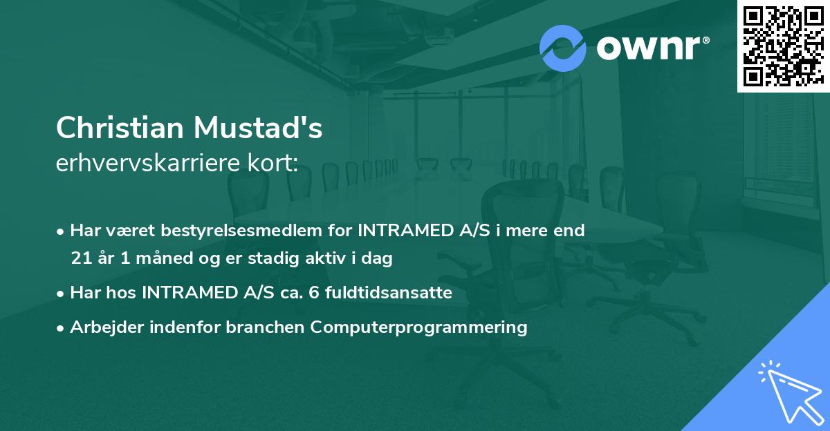 Christian Mustad's erhvervskarriere kort