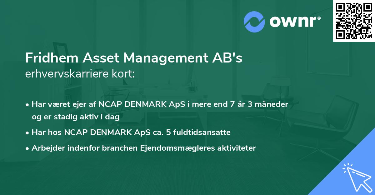 Fridhem Asset Management AB's erhvervskarriere kort