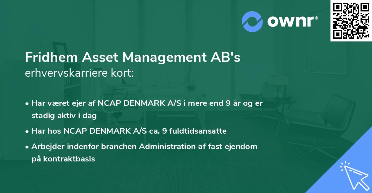 Fridhem Asset Management AB's erhvervskarriere kort