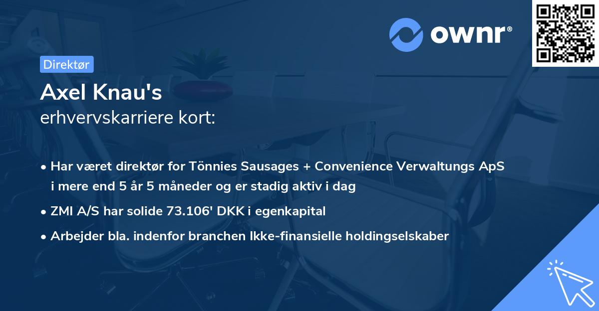 Axel Knau's erhvervskarriere kort