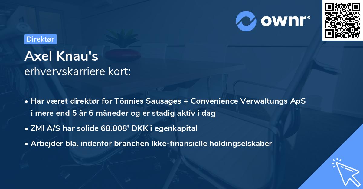 Axel Knau's erhvervskarriere kort