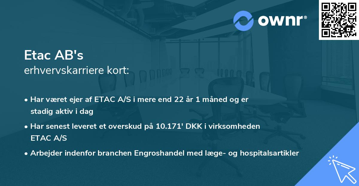 Etac AB's erhvervskarriere kort