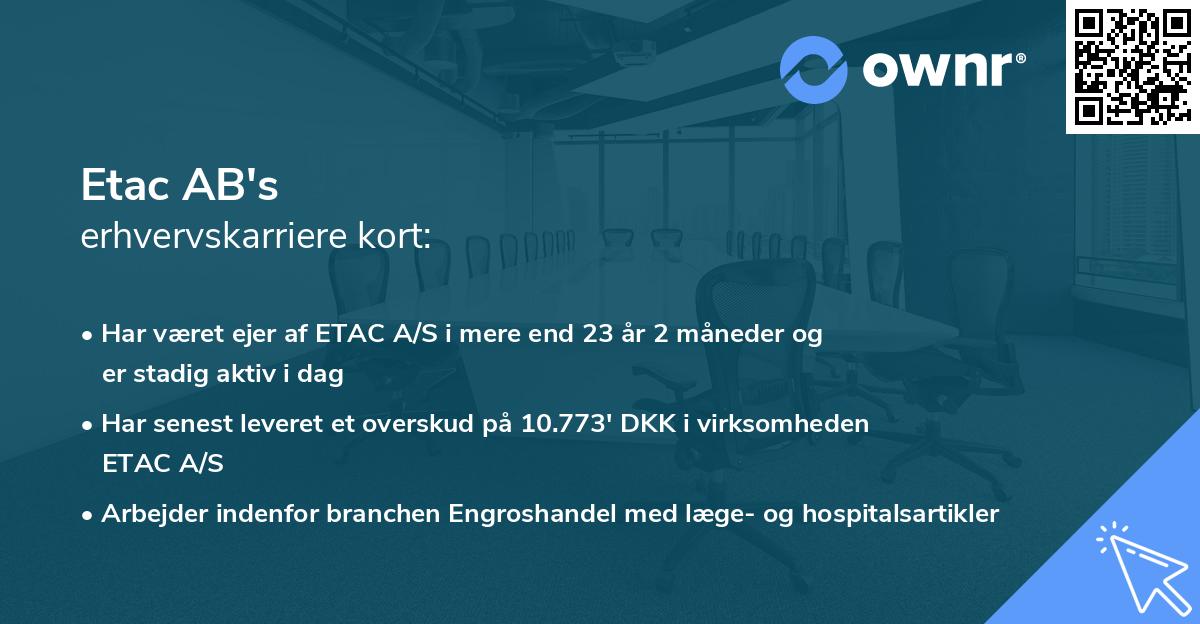 Etac AB's erhvervskarriere kort