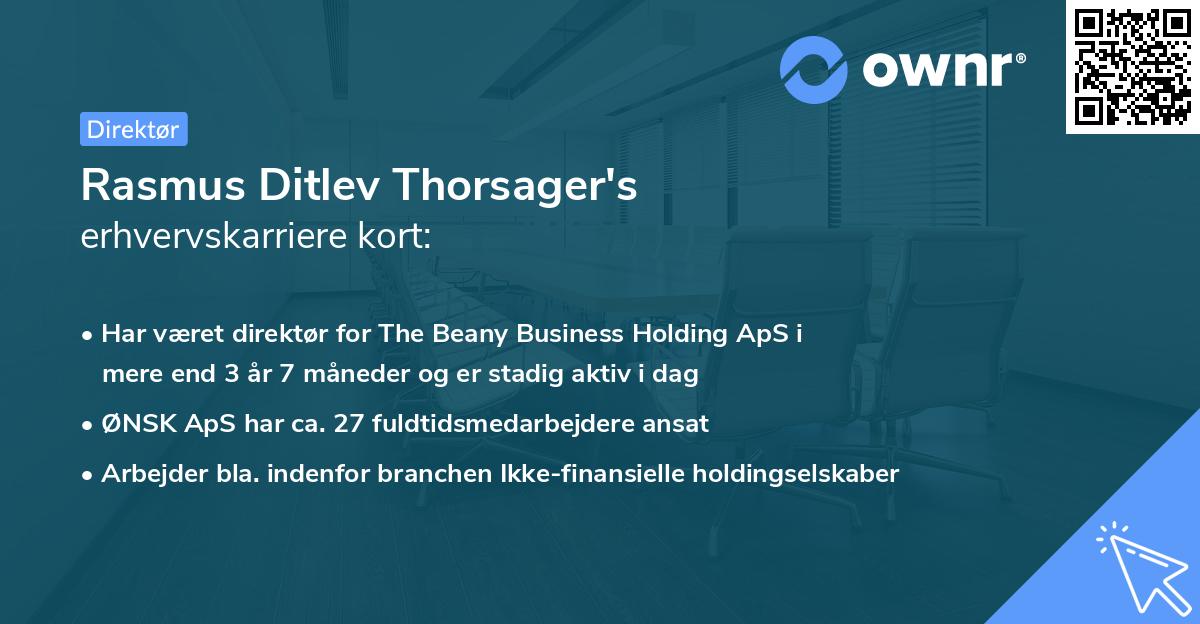 Rasmus Ditlev Thorsager's erhvervskarriere kort