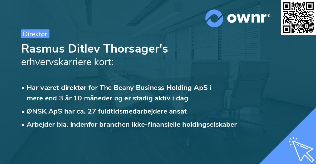 Rasmus Ditlev Thorsager's erhvervskarriere kort