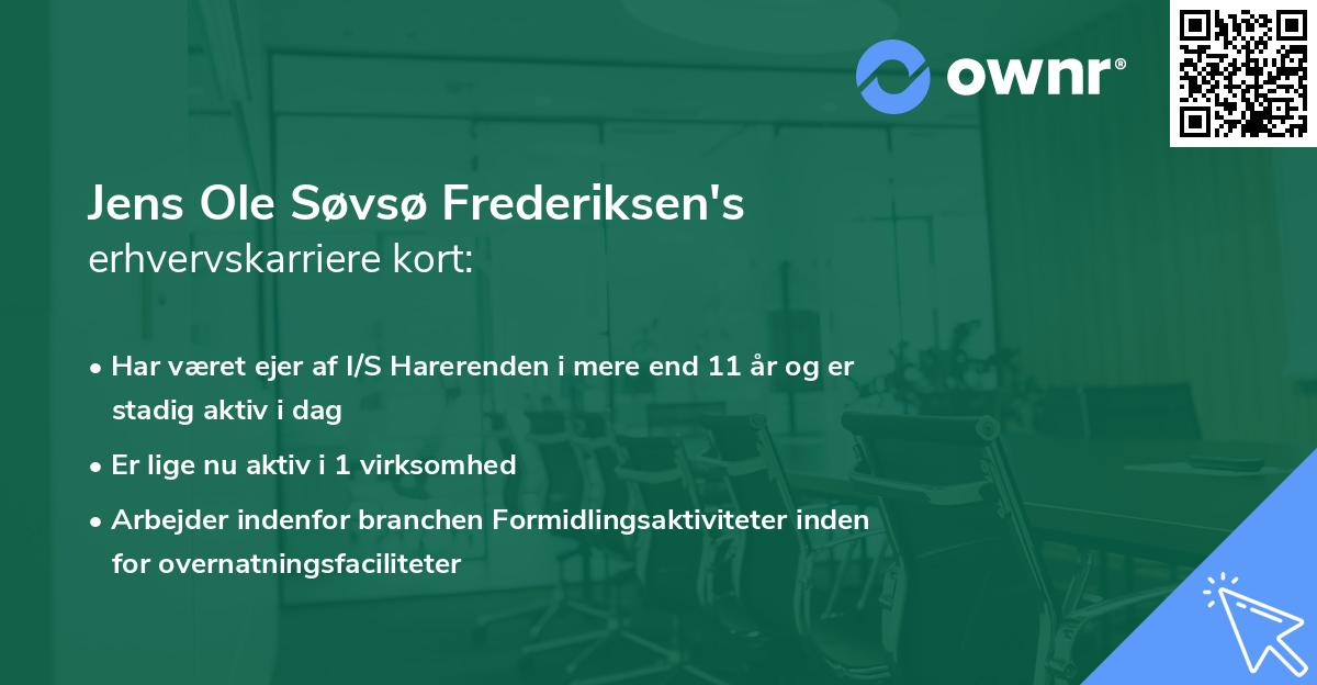 Jens Ole Søvsø Frederiksen's erhvervskarriere kort