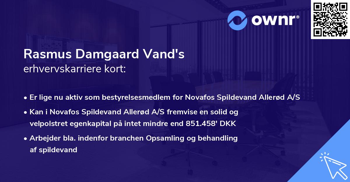 Rasmus Damgaard Vand's erhvervskarriere kort
