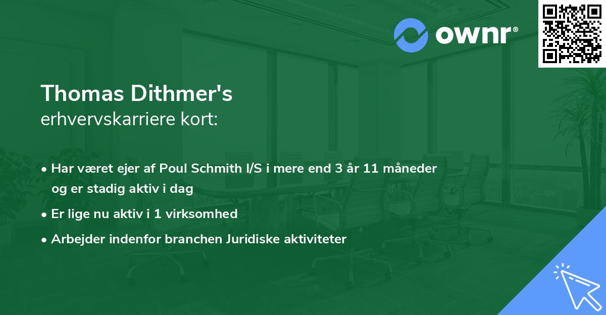 Thomas Dithmer's erhvervskarriere kort