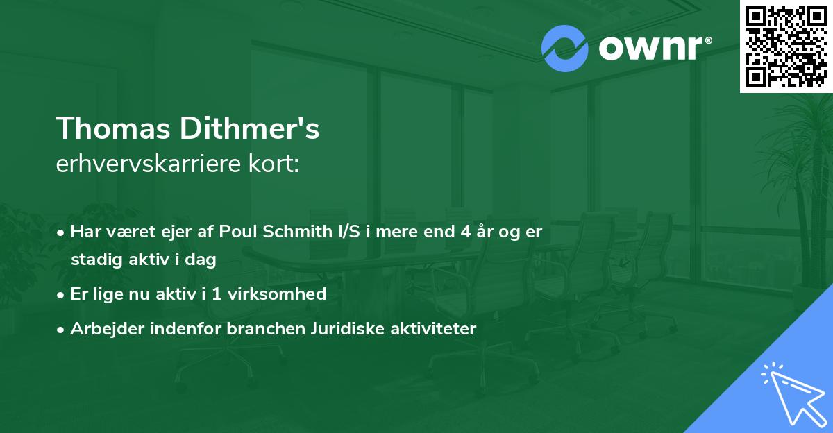 Thomas Dithmer's erhvervskarriere kort