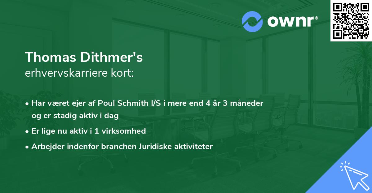 Thomas Dithmer's erhvervskarriere kort