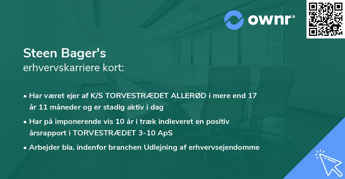 Steen Bager's erhvervskarriere kort