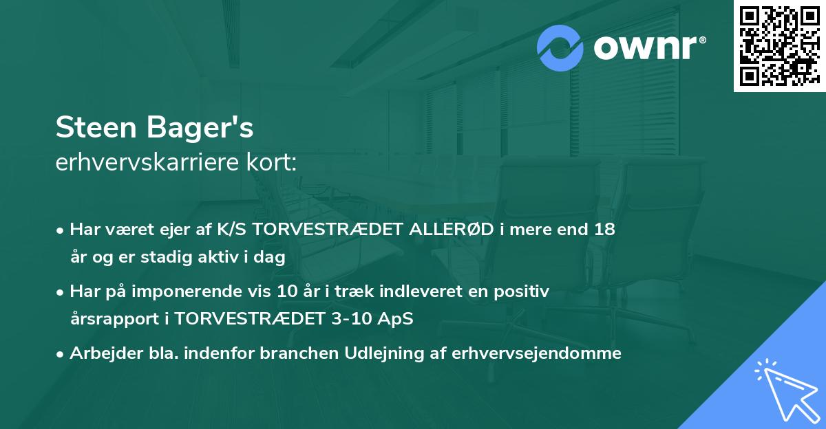 Steen Bager's erhvervskarriere kort