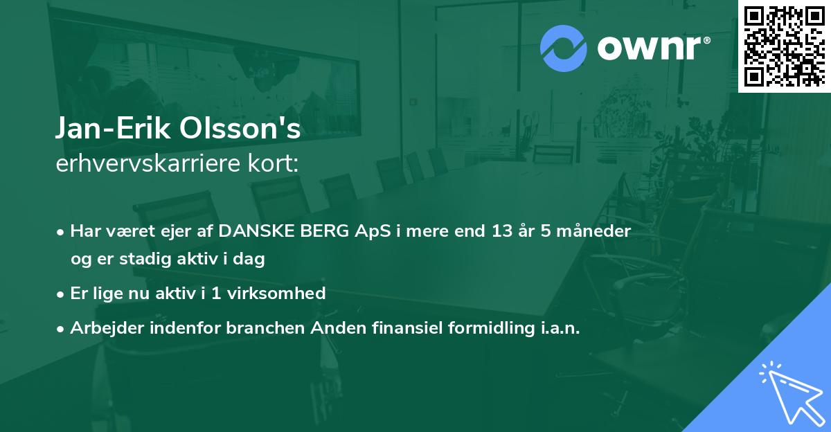 Jan-Erik Olsson's erhvervskarriere kort