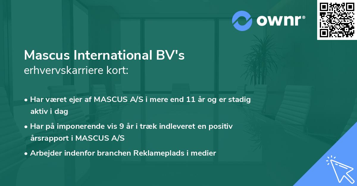 Mascus International BV's erhvervskarriere kort
