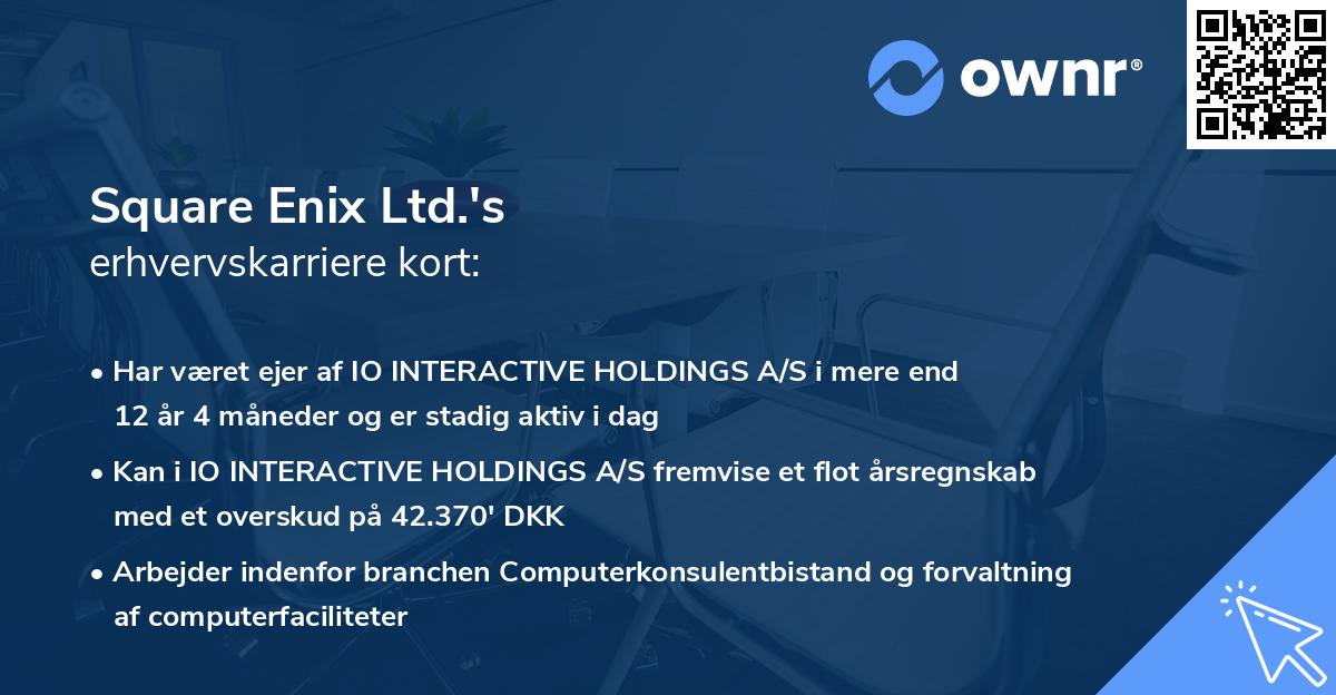 Square Enix Ltd.'s erhvervskarriere kort
