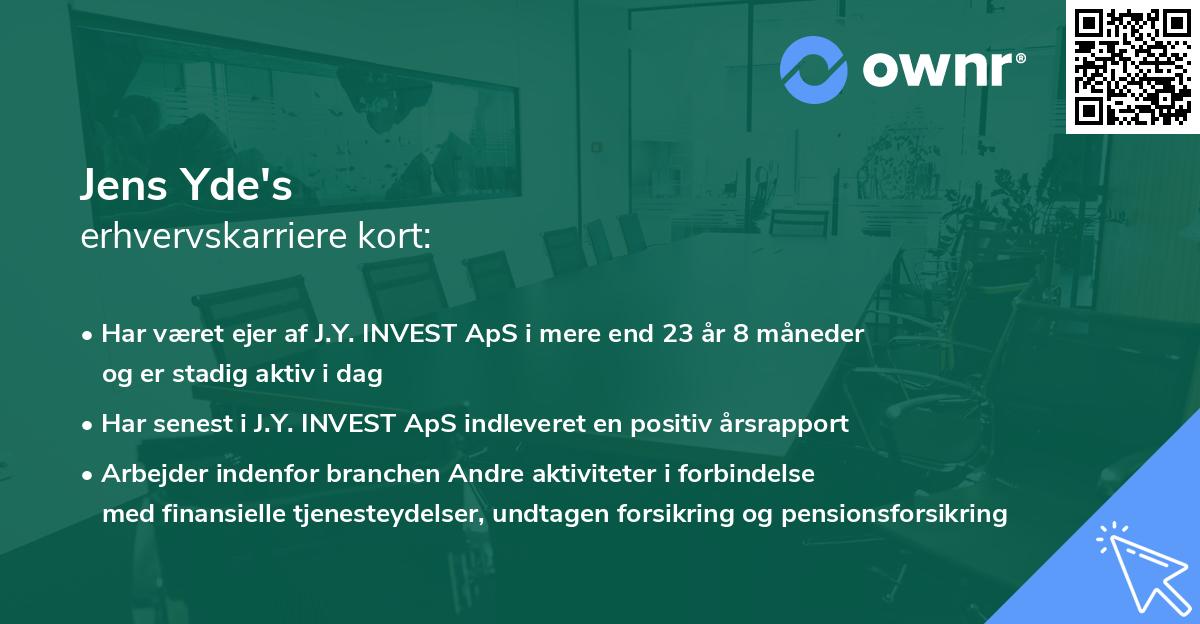 Jens Yde's erhvervskarriere kort