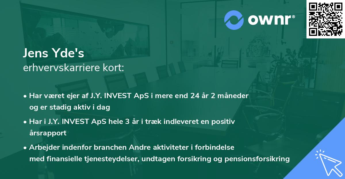 Jens Yde's erhvervskarriere kort