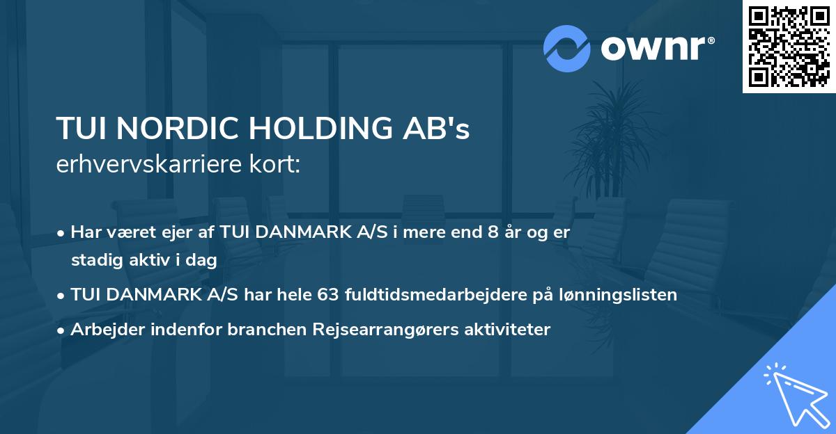 TUI NORDIC HOLDING AB's erhvervskarriere kort