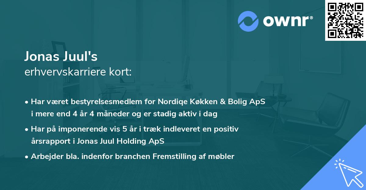 Jonas Juul's erhvervskarriere kort