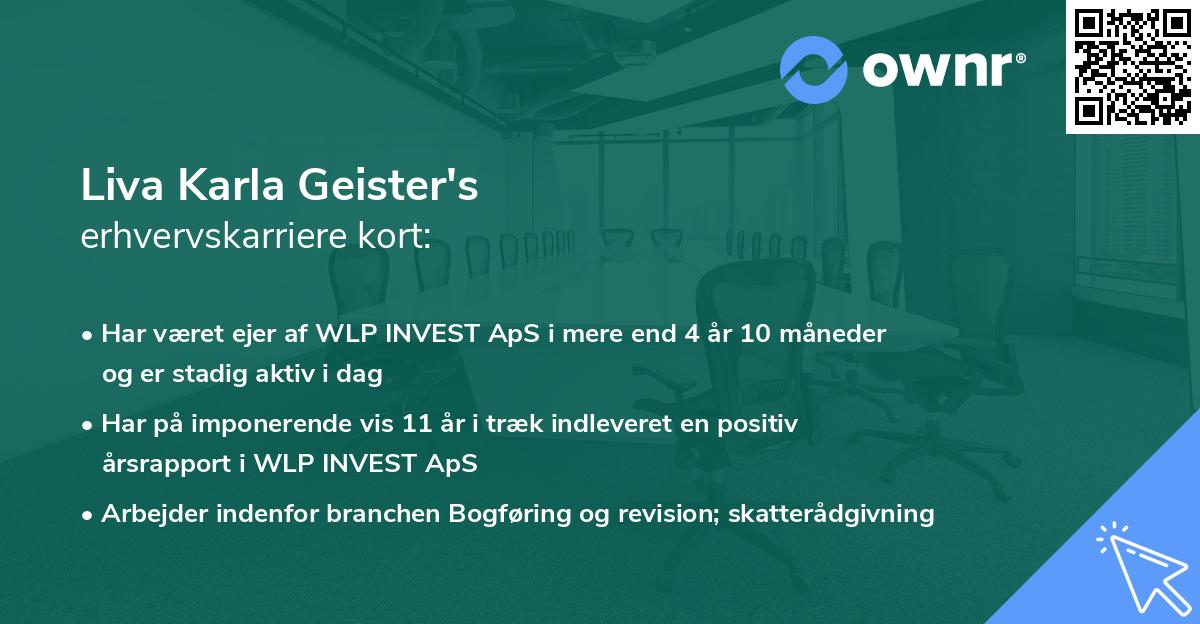 Liva Karla Geister's erhvervskarriere kort