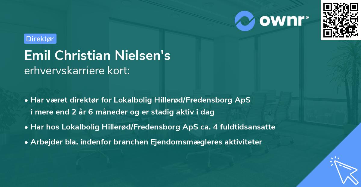 Emil Christian Nielsen's erhvervskarriere kort