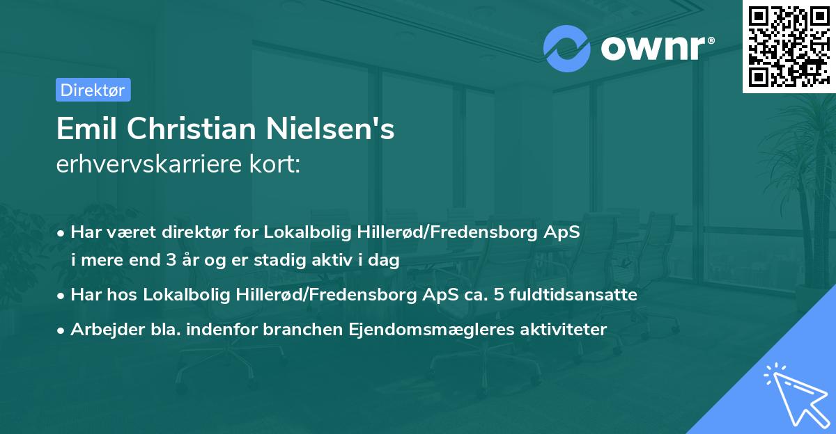 Emil Christian Nielsen's erhvervskarriere kort