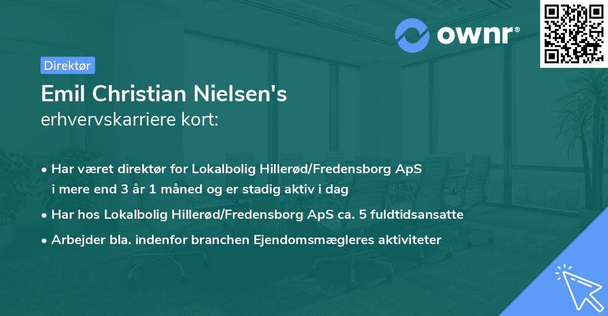 Emil Christian Nielsen's erhvervskarriere kort