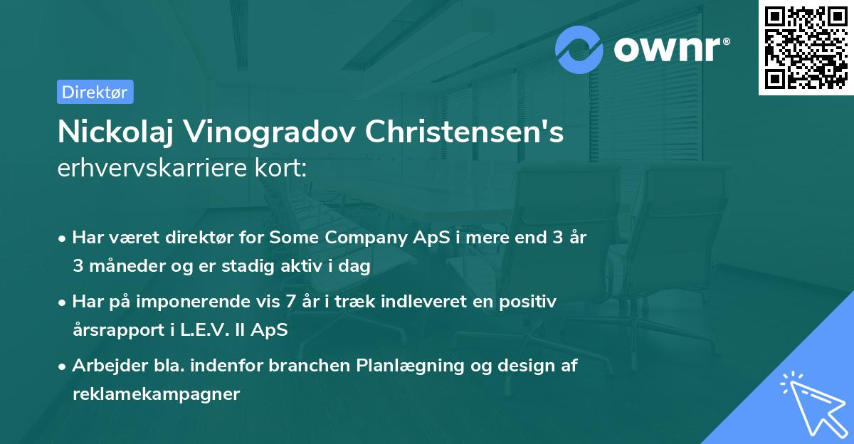 Nickolaj Vinogradov Christensen's erhvervskarriere kort
