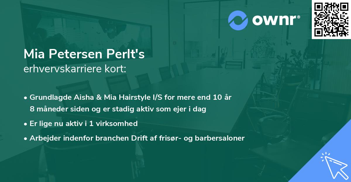 Mia Petersen Perlt's erhvervskarriere kort