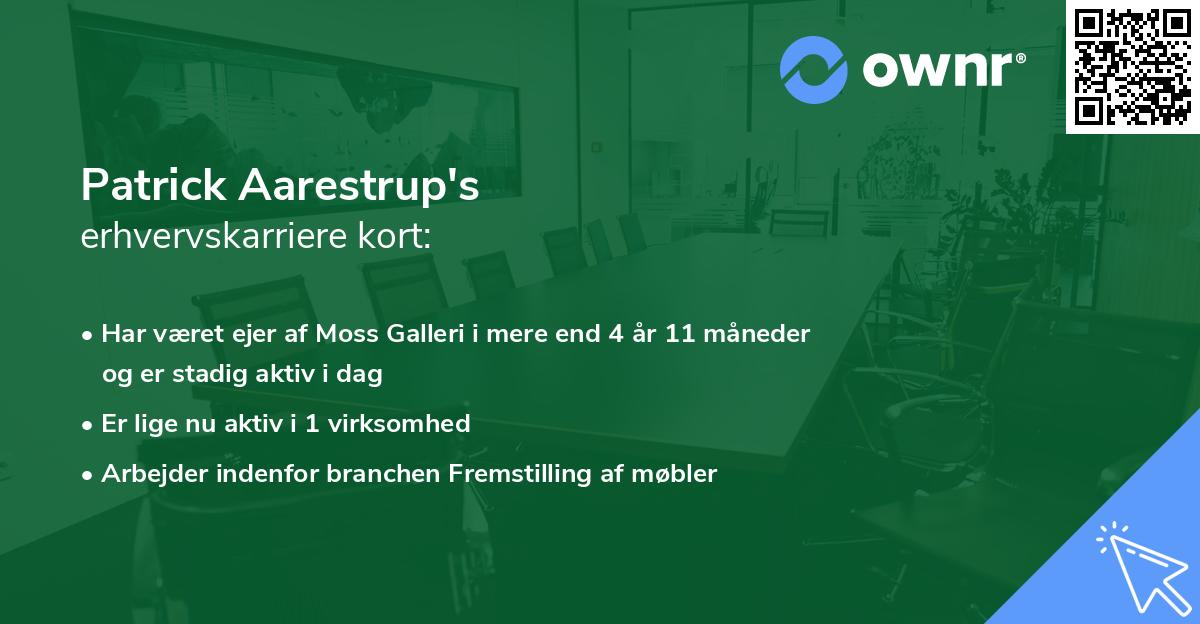 Patrick Aarestrup's erhvervskarriere kort