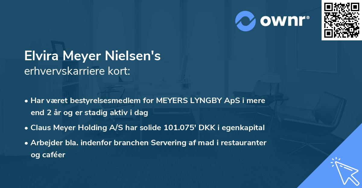 Elvira Meyer Nielsen's erhvervskarriere kort