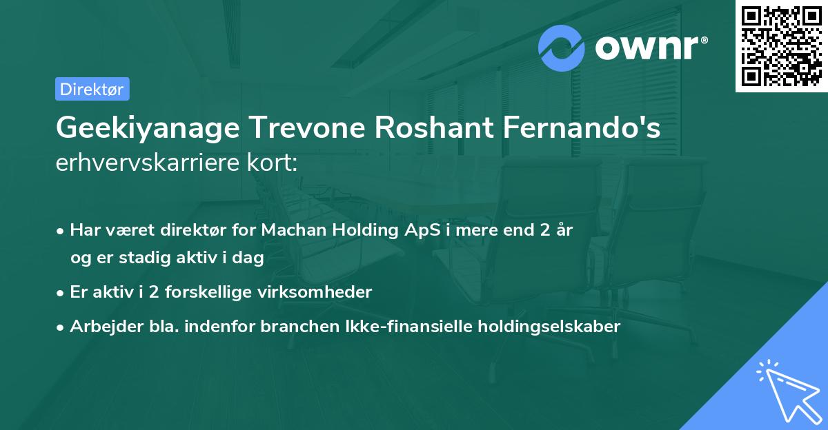 Geekiyanage Trevone Roshant Fernando's erhvervskarriere kort