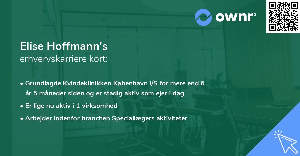 Elise Hoffmann's erhvervskarriere kort