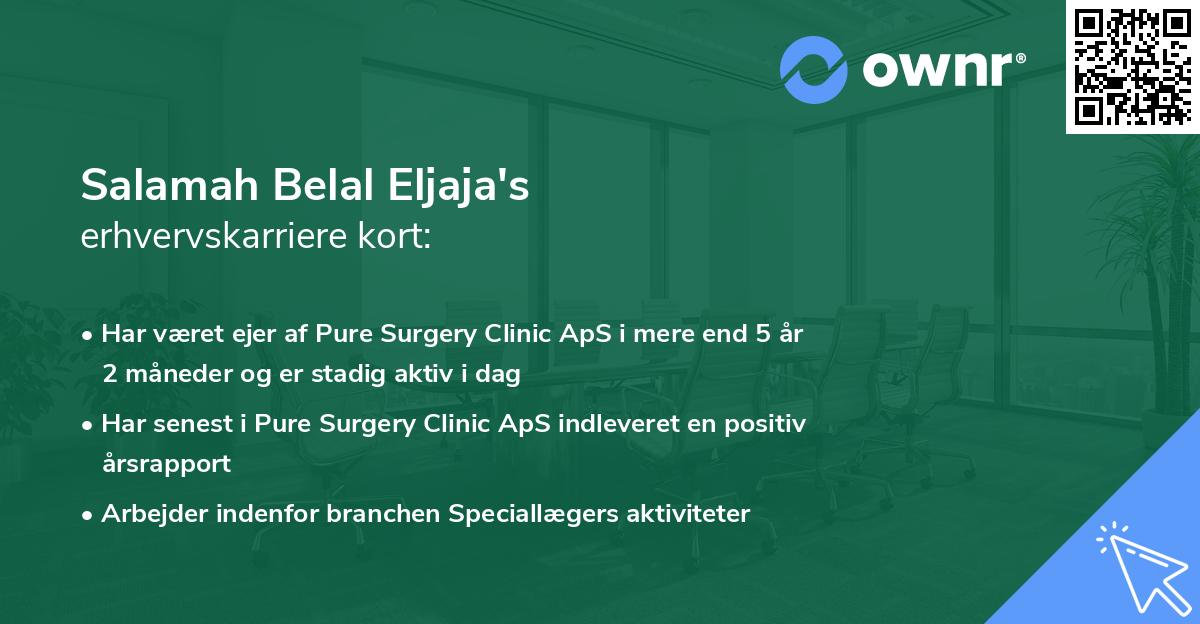 Salamah Belal Eljaja's erhvervskarriere kort