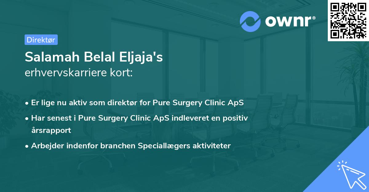 Salamah Belal Eljaja's erhvervskarriere kort