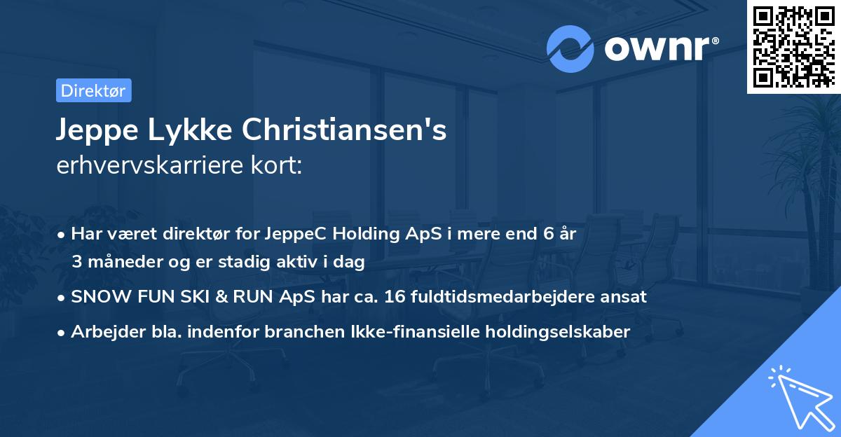 Jeppe Lykke Christiansen's erhvervskarriere kort